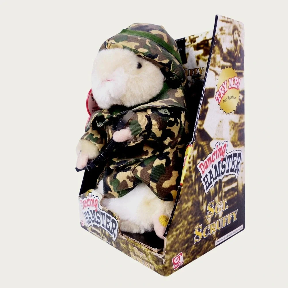Vintage Gemmy Dancing Hamster Sgt Scruffy 2003 NEW IN BOX Military Camo Animated